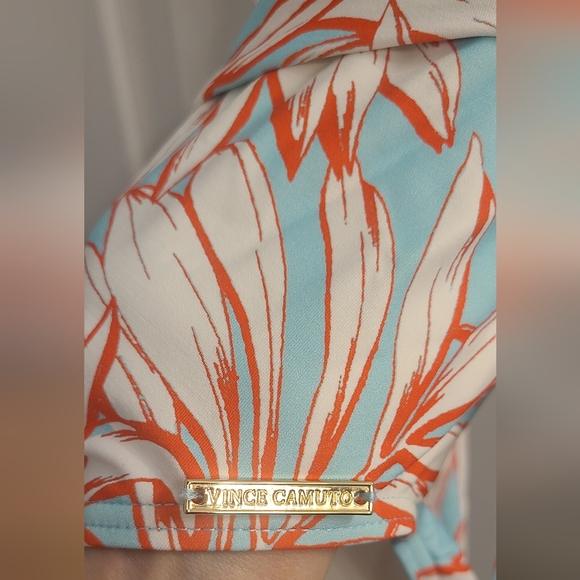 Vince Camuto Blue and Orange Patterned Swimwear - Picture 5 of 5